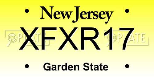 XFXR17 New Jersey License Plate