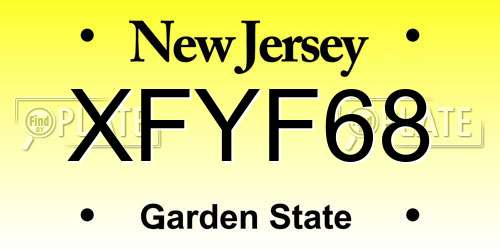 XFYF68 New Jersey License Plate