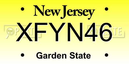 XFYN46 New Jersey License Plate