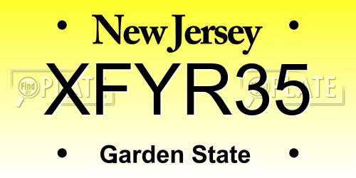 XFYR35 New Jersey License Plate