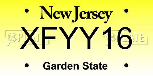 XFYY16 New Jersey License Plate