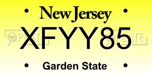 XFYY85 New Jersey License Plate