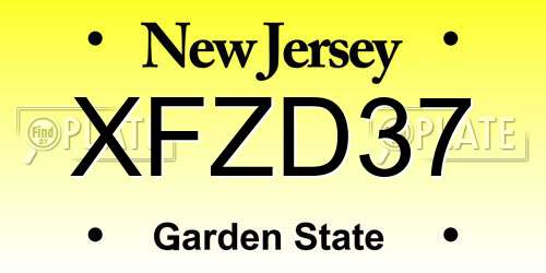 XFZD37 New Jersey License Plate