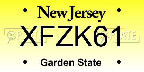 XFZK61 New Jersey License Plate