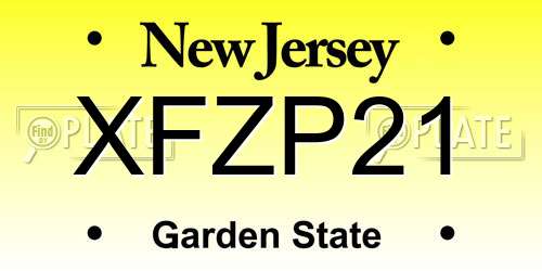 XFZP21 New Jersey License Plate