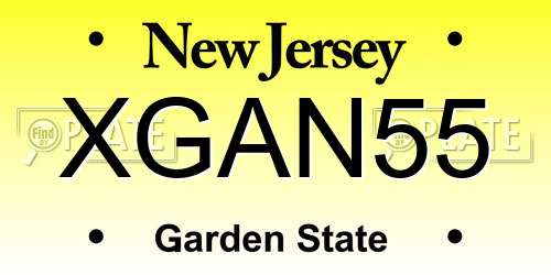 XGAN55 New Jersey License Plate