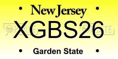 XGBS26 New Jersey License Plate