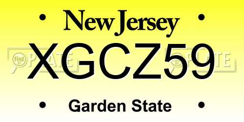 XGCZ59 New Jersey License Plate