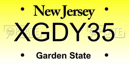 XGDY35 New Jersey License Plate