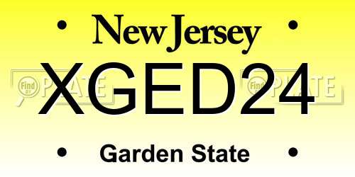 XGED24 New Jersey License Plate