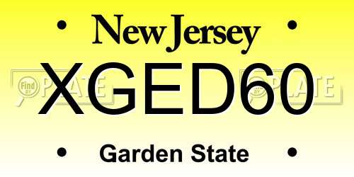 XGED60 New Jersey License Plate