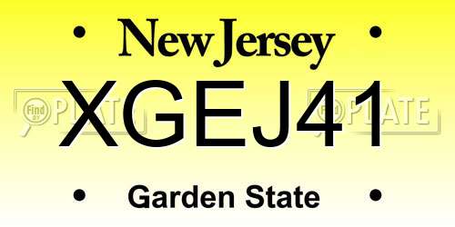 XGEJ41 New Jersey License Plate
