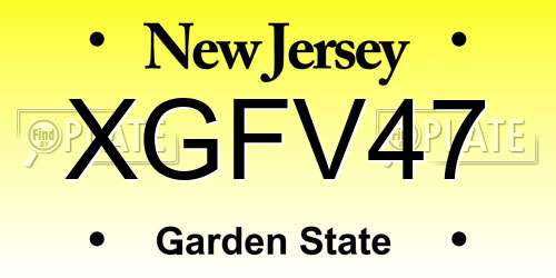 XGFV47 New Jersey License Plate