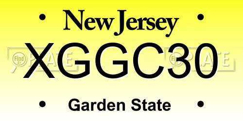 XGGC30 New Jersey License Plate