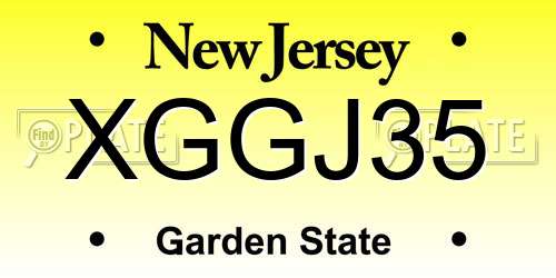 XGGJ35 New Jersey License Plate