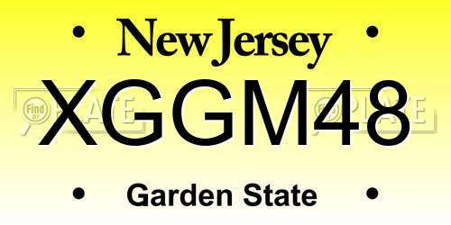 XGGM48 New Jersey License Plate
