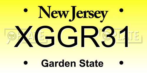 XGGR31 New Jersey License Plate