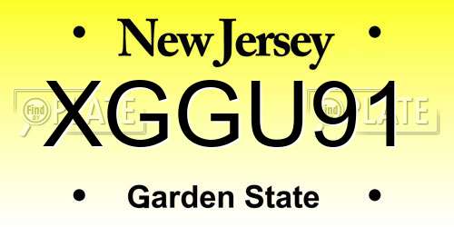 XGGU91 New Jersey License Plate