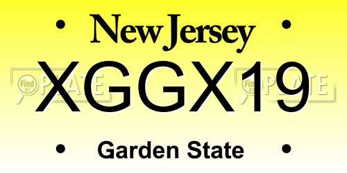XGGX19 New Jersey License Plate