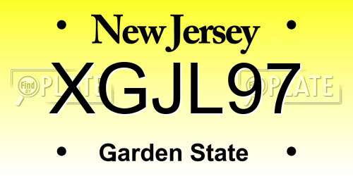 XGJL97 New Jersey License Plate