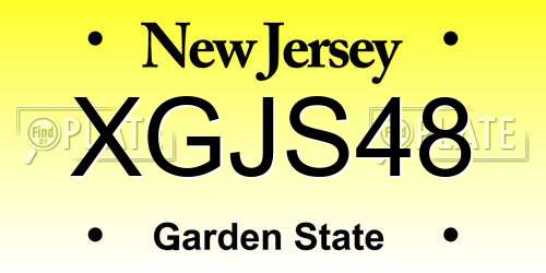 XGJS48 New Jersey License Plate