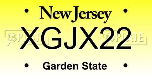 XGJX22 New Jersey License Plate