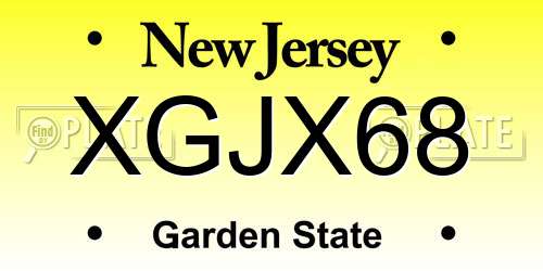 XGJX68 New Jersey License Plate
