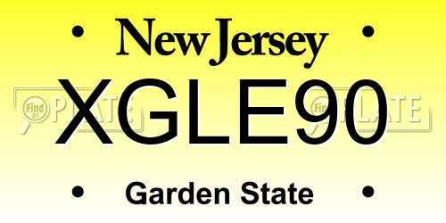 XGLE90 New Jersey License Plate