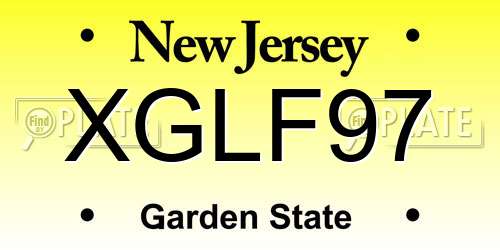 XGLF97 New Jersey License Plate