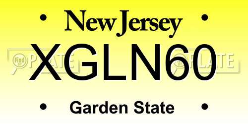 XGLN60 New Jersey License Plate