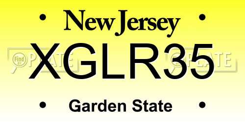 XGLR35 New Jersey License Plate