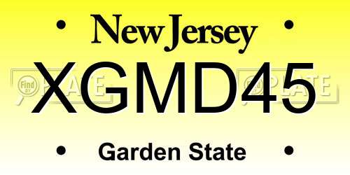 XGMD45 New Jersey License Plate