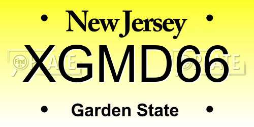 XGMD66 New Jersey License Plate