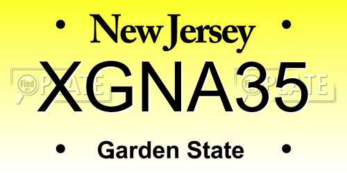 XGNA35 New Jersey License Plate