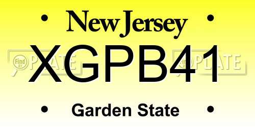 XGPB41 New Jersey License Plate
