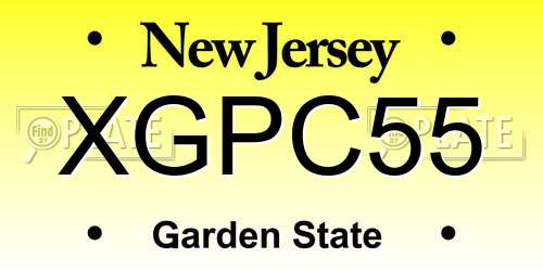 XGPC55 New Jersey License Plate