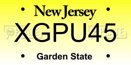 XGPU45 New Jersey License Plate