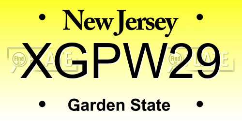 XGPW29 New Jersey License Plate