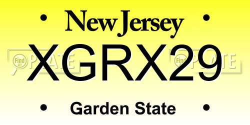 XGRX29 New Jersey License Plate