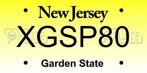 XGSP80 New Jersey License Plate