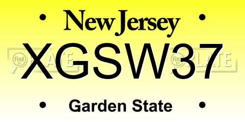 XGSW37 New Jersey License Plate