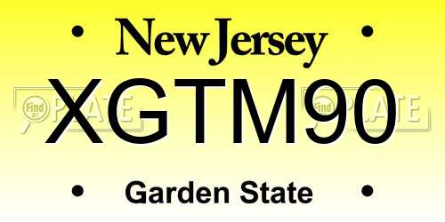 XGTM90 New Jersey License Plate