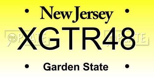 XGTR48 New Jersey License Plate
