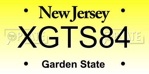XGTS84 New Jersey License Plate