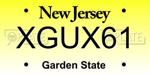 XGUX61 New Jersey License Plate