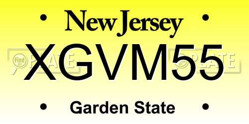XGVM55 New Jersey License Plate