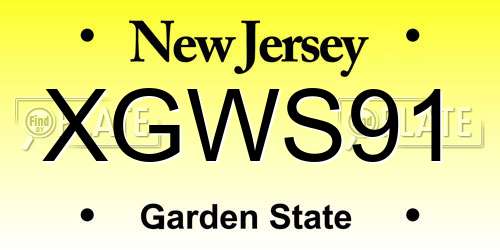 XGWS91 New Jersey License Plate