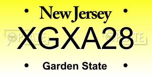 XGXA28 New Jersey License Plate