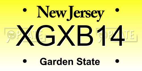 XGXB14 New Jersey License Plate