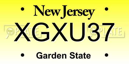 XGXU37 New Jersey License Plate